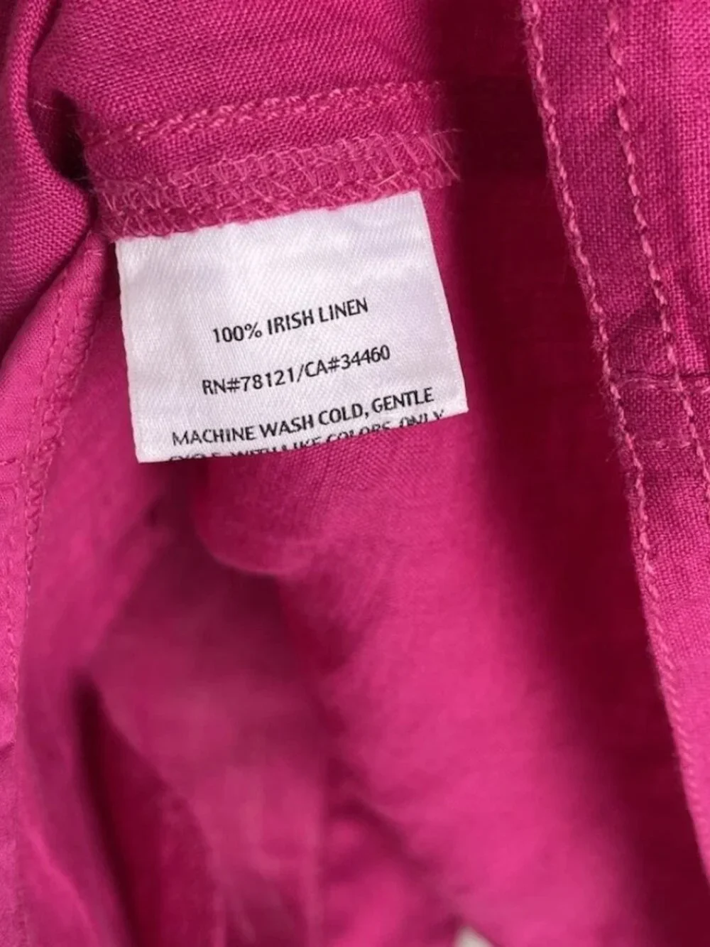 Eileen Fisher Pink 100% Irish Linen Long Sleeve Button Front Jacket